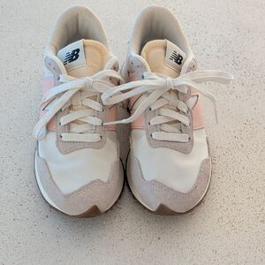 New Balance Women's Cream and Pink Sneakers